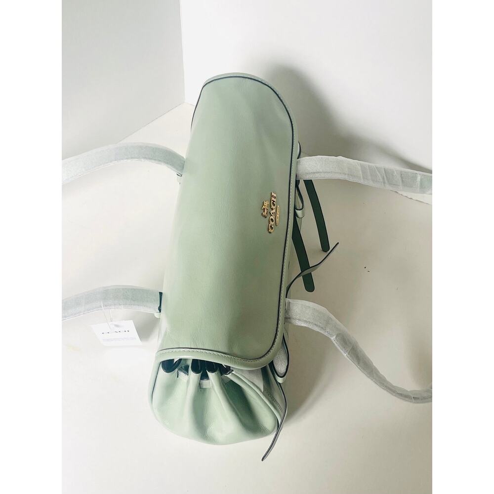 Coach Bridget Flap Shoulder Bag With Bows Light Pistachio Crinkle Leather CDY94 - Picture 14 of 16